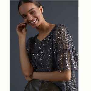Maeve Sequined Blouse for Anthropologie